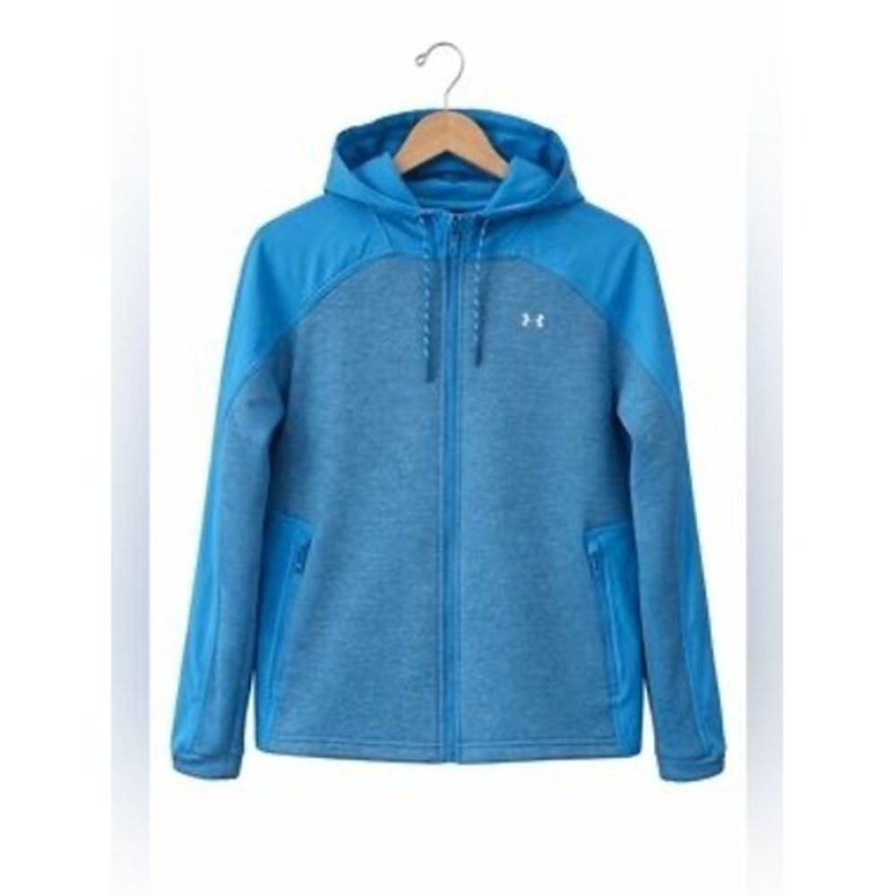 Under Armour Storm Womens Blue Full Zip Fleece Hoodie Jacket XS Athletic Workout
